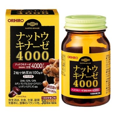 Viên uống phòng ngừa đột quỵ, tai biến Orihiro Nattokinase 4000FU